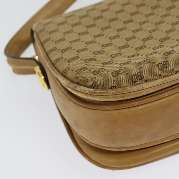 GUCCI Micro GG Canvas Shoulder Bag Beige Gold - Picture 12 of 16